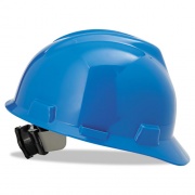 MSA V-Gard Hard Hats, Ratchet Suspension, Size 6.5 to 8, Blue (475359)
