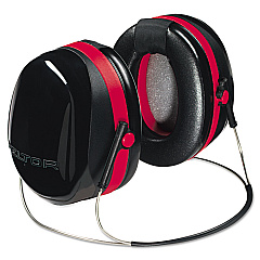 3M E-A-R Peltor OPTIME 105 Behind-The-Head Earmuffs, 29 dB NRR, Red/Black (MMMH10B)