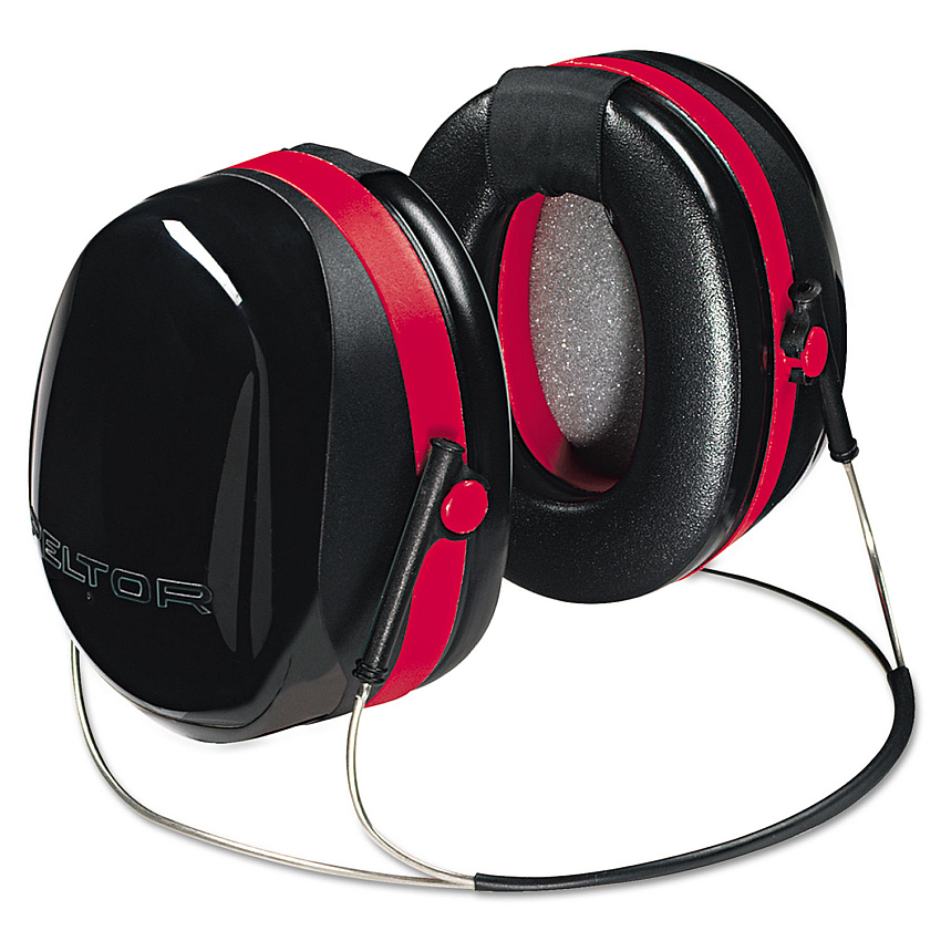 3M E-A-R Peltor OPTIME 105 Behind-The-Head Earmuffs, 29 dB NRR, Red/Black (MMMH10B)