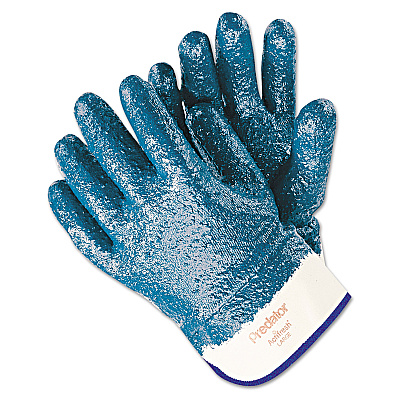 MCR Safety Predator Premium Nitrile-Coated Gloves, Blue/White, Large, 12 Pairs (MPG9761R)