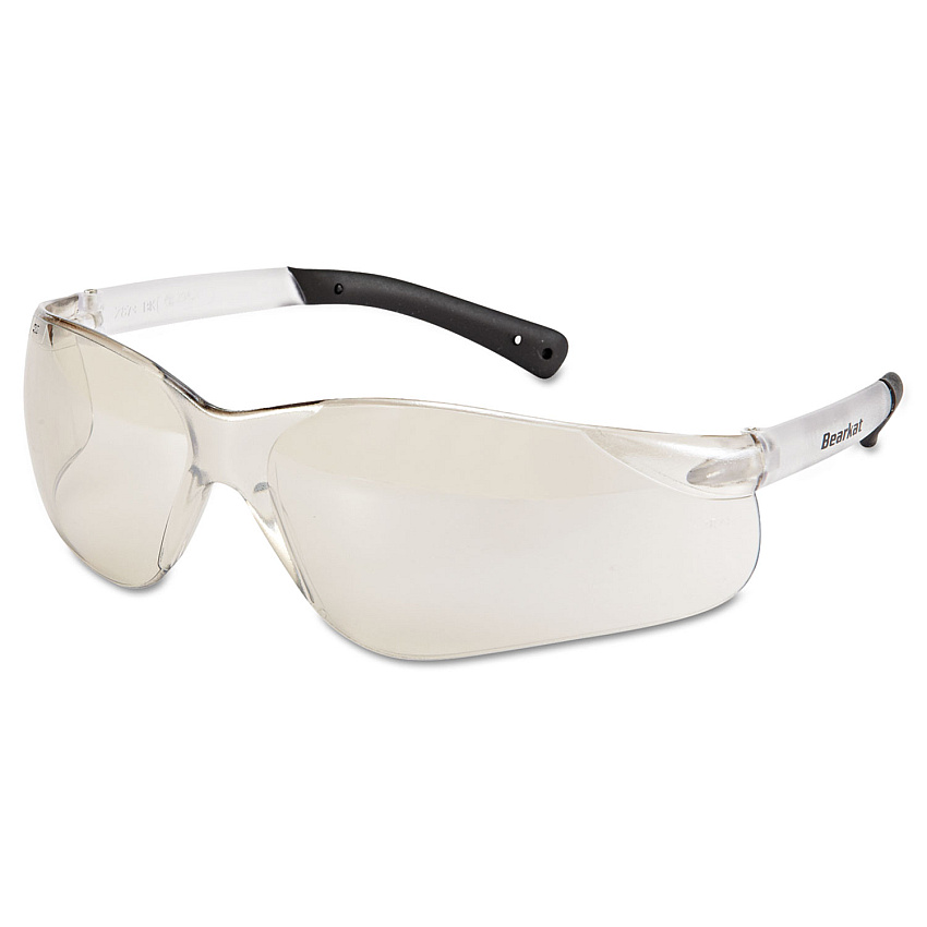 MCR Safety BearKat Safety Glasses, Frost Frame, Clear Mirror Lens, 12/Box (CRWBK119)