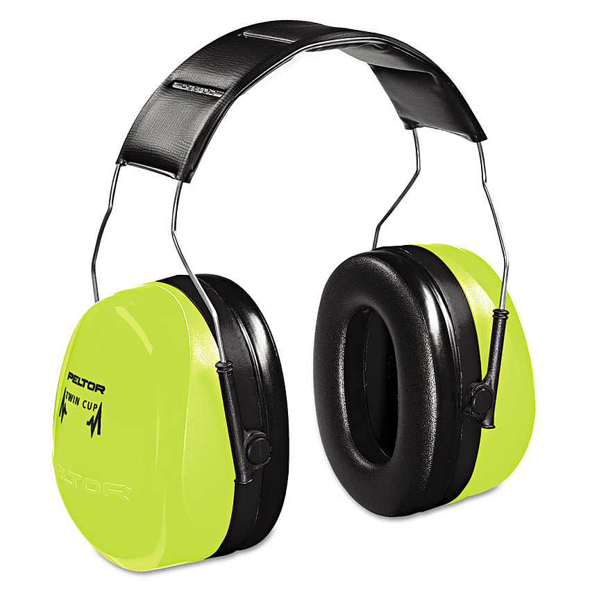 3M Peltor Optime 105 Hi-Viz Earmuffs, 30 dB NRR, Hi-Viz Green (MMMH10AHV)