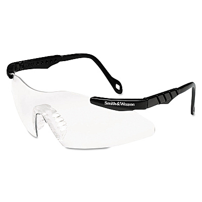 Smith & Wesson Magnum 3G Safety Glasses, Mini Black Frame, Clear Lens (SMW19822)