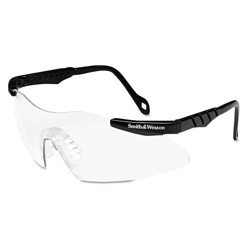 Smith & Wesson Magnum 3G Safety Glasses, Mini Black Frame, Clear Lens (SMW19822)