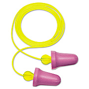 3M No-Touch Push-to-Fit Single-Use Earplugs, Corded, 29 dB NRR, Purple/Yellow, 100 Pairs (MMMP2001)