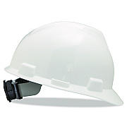 MSA V-Gard Hard Hat, Vented, Front Brim, Fas-Trac III Ratchet Suspension, One Size Fits Most (6.5 to 8), White (475358)