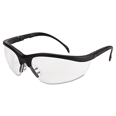 MCR Safety Klondike Safety Glasses, Matte Black Frame, Clear Lens (CRWKD110AF)