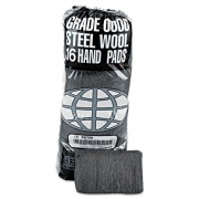 GMT Industrial-Quality Steel Wool Hand Pad, #2 Medium Coarse, Steel Gray, 16/Pack, 12 Packs/Carton (117005)