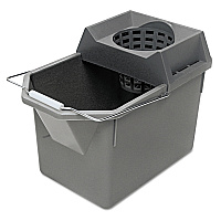 Rubbermaid Commercial Pail/Strainer Combination, 15 qt, Steel Gray (RCP6194STL)