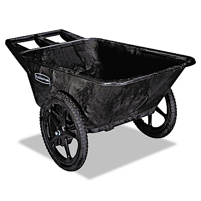 Rubbermaid Commercial Big Wheel Agriculture Wheelbarrow, 300 lb Capacity, 32.75" x 58" x 28.25", Black (RCP5642BLA)