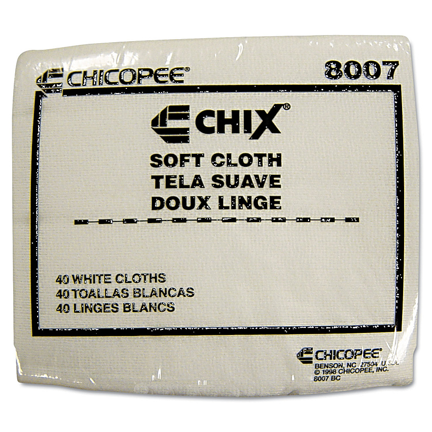 Chix Soft Cloths, 13 x 15, White, 40/Pack, 30 Packs/Carton (CHI8007)