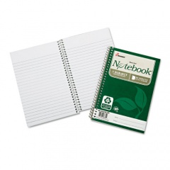 AbilityOne 7530016002017 SKILCRAFT Recycled Notebook, 1-Subject, Medium/College Rule, Green Cover, (80) 9.5 x 6 Sheets, 3/Pack