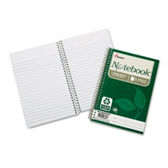 AbilityOne 7530016002013 SKILCRAFT Recycled Notebook, 1-Subject, Medium/College Rule, Green Cover, (80) 7.5 x 5 Sheets, 6/Pack