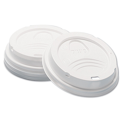 Dixie Dome Hot Drink Lids, Fits 8 oz Cups, White, 100/Sleeve, 10 Sleeves/Carton (DXED9538)