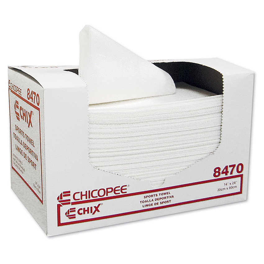 Chix Sports Towels, 14 x 24, White, 100 Towels/Pack, 6 Packs/Carton (CHI8470)