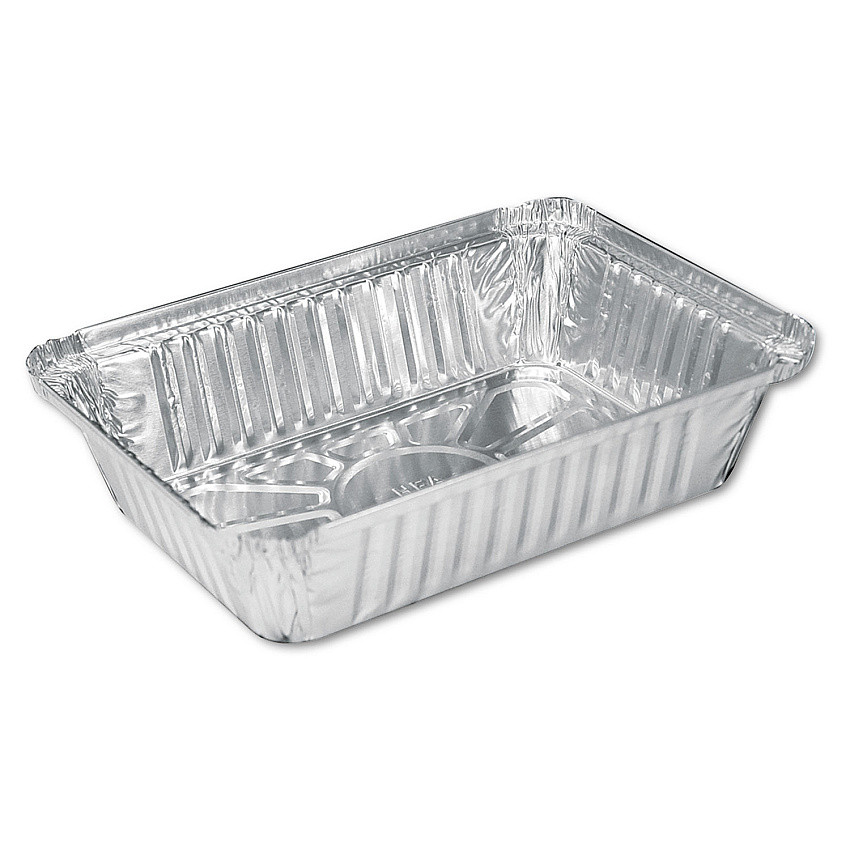 HFA Aluminum Oblong Pan, 2.25 lb Capacity, 5.94 x 8.44 x 1.81, Silver, 500/Carton (HFA206230)