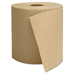 GEN Hardwound Towels, 1-Ply, 800 ft, Brown, 6 Rolls/Carton (GEN1825)