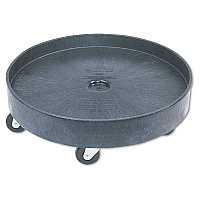 Rubbermaid Commercial Brute Container Universal Drum Dolly, 500 lb Capacity, 24.38 x 7.13, Black (RCP2650BLA)