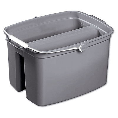 Rubbermaid Commercial Double Utility Pail, 17 qt, Plastic, Gray (RCP2617GRA)