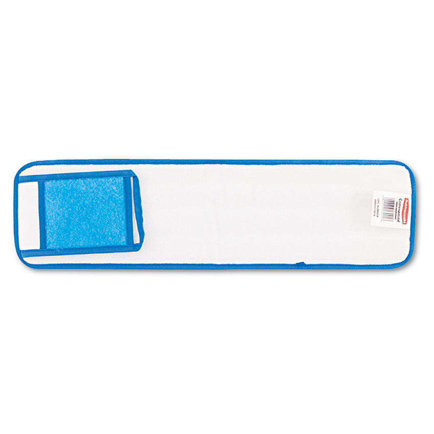 Rubbermaid Commercial Microfiber Wet Room Pads, 24 in. Long, Split Nylon/Polyester Blend, Blue (RCPQ411BLU)