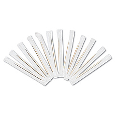 AmerCareRoyal Cello-Wrapped Round Wood Toothpicks, 2.5", Natural, 1,000/Box, 15 Boxes/Carton (RPPRIW15)