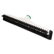 Unger Sanitary Brush with Squeegee, Black Polypropylene Bristles, 18" Brush, Moss Plastic Handle (PB45A)