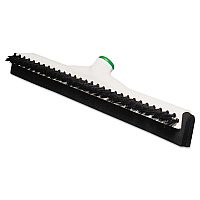 Unger Sanitary Brush with Squeegee, Black Polypropylene Bristles, 18" Brush, Moss Plastic Handle (UNGPB45A)