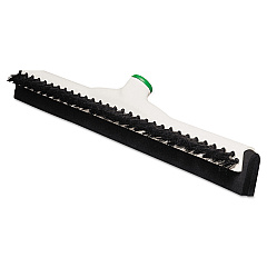 Unger Sanitary Brush with Squeegee, Black Polypropylene Bristles, 18" Brush, Moss Plastic Handle (UNGPB45A)