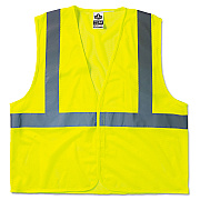 ergodyne GloWear 8210HL Class 2 Economy Vest, Polyester Mesh, Hook Closure, Large to X-Large, Lime (EGO21025)