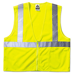 ergodyne GloWear 8210Z Class 2 Economy Vest, Polyester Mesh, Large to X-Large, Lime (EGO21055)