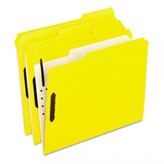 Pendaflex Colored Classification Folders with Embossed Fasteners, 2 Fasteners, Letter Size, Yellow Exterior, 50/Box (21309)