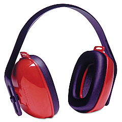 Howard Leight by Honeywell QM24+ Three-Position Earmuffs, 25 dB NRR, Red/Black (HOWQM24PLUS)