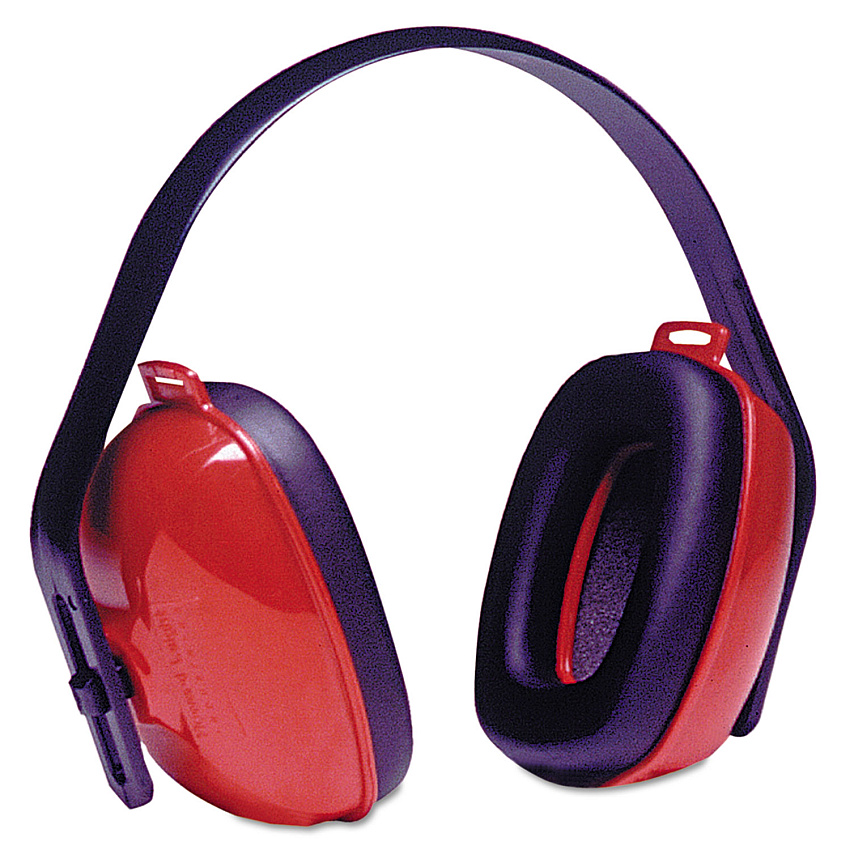 Howard Leight by Honeywell QM24+ Three-Position Earmuffs, 25 dB NRR, Red/Black (HOWQM24PLUS)