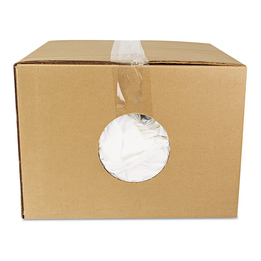 HOSPECO New Bleached White T-Shirt Rags, 25 Pounds/Bag (HOS45525)