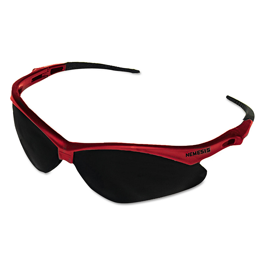 KleenGuard Nemesis Safety Glasses, Red Frame, Smoke Lens (KCC22611)