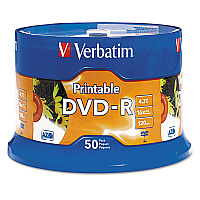 Verbatim DVD-R Recordable Disc, 4.7 GB, 16x, Spindle, White, 50/Pack (VER95137)