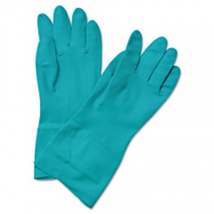 Boardwalk Flock-Lined Nitrile Gloves, Small, Green, 1 Dozen (183S)