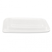 Genpak Microwave Safe Container Lid, Fits 24-32 oz, Rectangular, Clear, Plastic, 75/Bag, 4 Bags/Carton (FPR932)