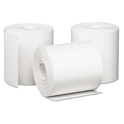 Iconex Impact Bond Paper Rolls, 3" x 85 ft, White, 50/Carton (ICX90742203)
