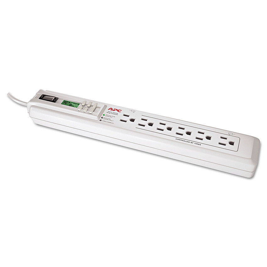 APC SurgeArrest Surge Protector, 6 AC Outlets, 3 ft, 1,020 J, White (APWP6GC)