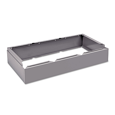 Tennsco Three Wide Closed Locker Base, 36w x 18d x 6h, Medium Gray (TNNCLB3618MG)