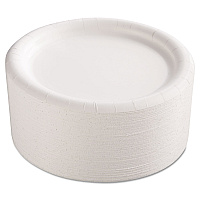 AJM Packaging Premium Coated Paper Plates, 9" dia, White, 125/Pack, 4 Packs/Carton (AJMCP9AJCWWH14)