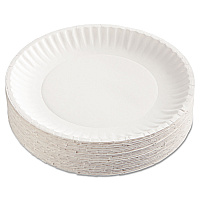 AJM Packaging Paper Plates, 9" dia, White, 100/Pack, 12 Packs/Carton (AJMPP9GRAWH)