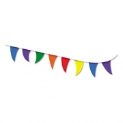 COSCO Strung Flags, Pennant, 30 ft, Assorted Bright Colors (098182)