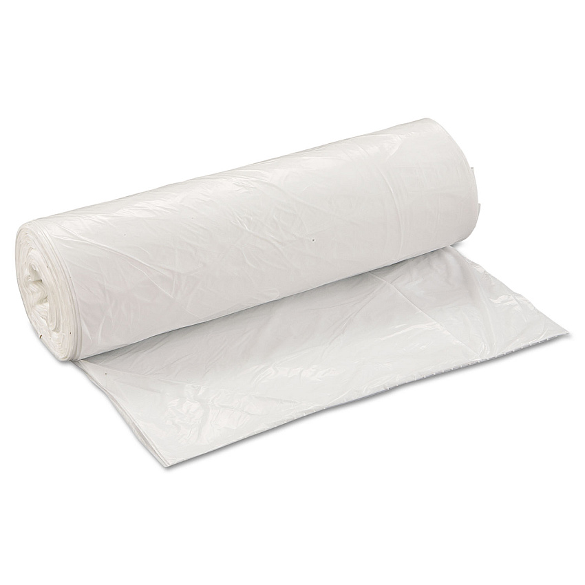 Inteplast Group Low-Density Commercial Can Liners, 45 gal, 0.8 mil, 40" x 46", White, Interleaved Roll, 25 Bags/Roll, 4 Rolls/Carton (IBSSL4046XHW)