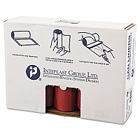 Inteplast Group Low-Density Commercial Can Liners, Infectious Waste Biohazard, 45 gal, 1.3 mil, 40" x 46", Red, Interleaved, 20/RL, 5 RL/CT (IBSSL4046R)