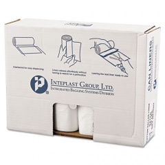 Inteplast Group High-Density Commercial Can Liners Value Pack, 60 gal, 14 microns, 43" x 46", Clear, 25 Bags/Roll, 8 Rolls/Carton (VALH4348N16)
