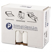 Inteplast Group Low-Density Commercial Can Liners, 30 gal, 0.7 mil, 30" x 36", White, 25 Bags/Roll, 8 Rolls/Carton (SL3036XHW2)