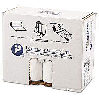 Inteplast Group Low-Density Commercial Can Liners, 30 gal, 0.7 mil, 30" x 36", White, Interleaved Roll, 25 Bags/Roll, 8 Rolls/Carton (IBSSL3036XHW2)