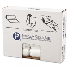 Inteplast Group High-Density Commercial Can Liners, 10 gal, 8 microns, 24" x 24", Natural, 50 Bags/Roll, 20 Rolls/Carton (S242408N)